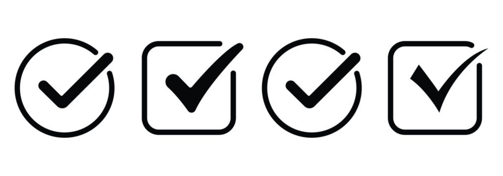 Grunge vector checkmark and cross. Grunge green check mark and red cross mark icon set. brush correct or incorrect sign with circle