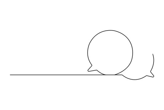 Animation continuous line drawing Minimalist chat icons, simple speech bubbles, conversation symbols, line art graphics