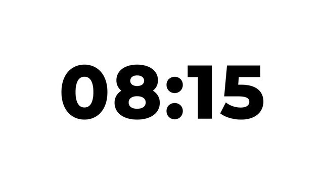 9 Minute countdown, 540s second Digital Countdown timer animation from 540 to 0 seconds, Simple 9 Minute countdown timer. 540s second countdown with black background. 4k