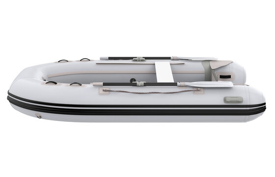 Inflatable Motor Boat Isolated