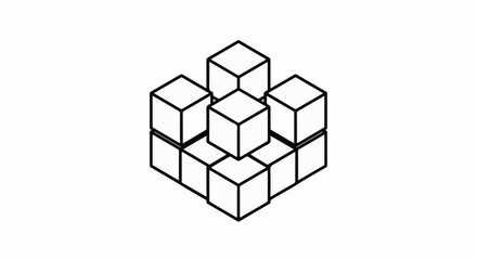 Obraz premium Abstract arrangement of 3D cubes in a balanced, geometric pattern