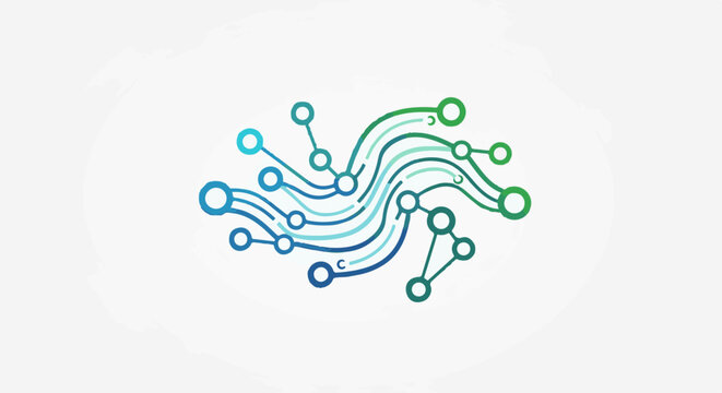 Abstract digital network with glowing nodes and flowing connections
