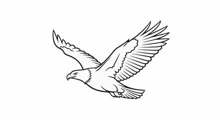 Obraz premium A majestic eagle soars through the sky, its wings spread wide