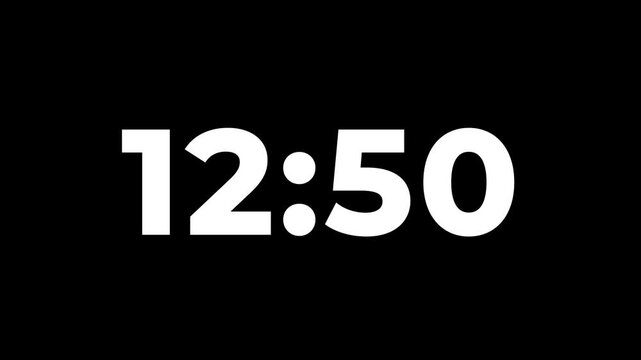 14 Minute countdown, 840s second Digital Countdown timer animation from 840 to 0 seconds, Simple 14 Minute countdown timer. 840s second countdown with black background. 4k