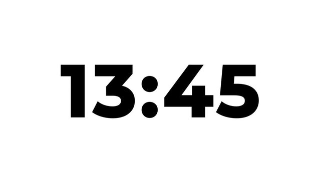 15 Minute countdown, 900s second Digital Countdown timer animation from 900 to 0 seconds, Simple 15 Minute countdown timer. 900s second countdown with black background. 4k