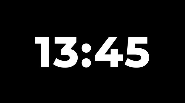 15 Minute countdown, 900s second Digital Countdown timer animation from 900 to 0 seconds, Simple 15 Minute countdown timer. 900s second countdown with black background. 4k