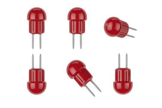Red light-emitting diodes leds electronic components isolated on a transparent background