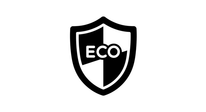 A black and white shield logo with the letters eco prominently displayed inside.