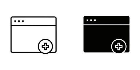 Obraz premium medical plus sign icon set in light and dark mode vector illustration