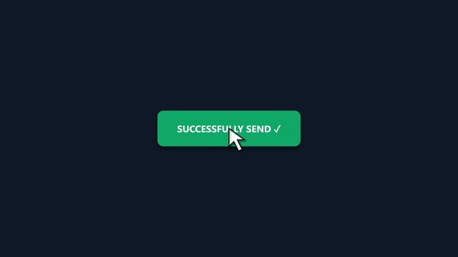 Send Button Click Animation Showing Success Confirmation with a Checkmark on Dark Background