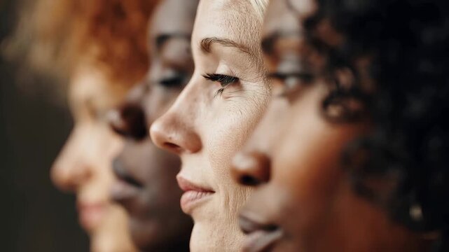 Multicultural communication group showcasing diversity through facial expressions in a collaborative setting