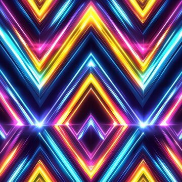 Vivid Angular Geometric Pattern with Colorful Crystal Techno Circuit Design