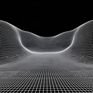 Streamlined Wireframe Design Representing Electric Path in Futuristic Landscape
