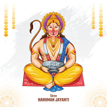 Hanuman jayanti festival of india celebration card background