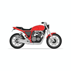 Obraz premium A sleek, red, classic-style motorcycle with spoked wheels and chrome accents