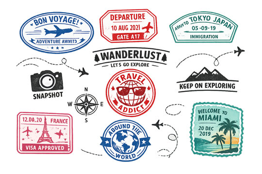 passport stamps travel addict aesthetic, passport stamp collage, travel addict lifestyle, wanderlust passport design, vintage passport stamps, travel memory aesthetic, global travel theme, stamped pas