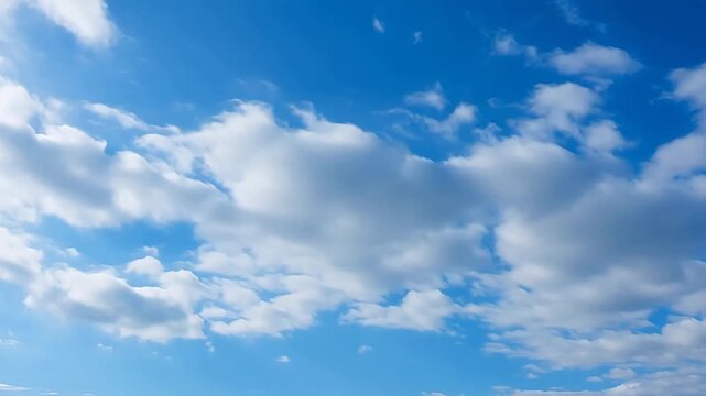 Blue sky with fluffy white clouds