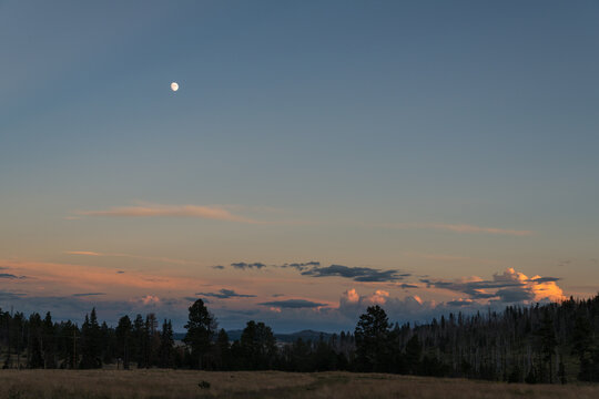 USA, Arizona, Springerville.  Night falls in the White Mountains.