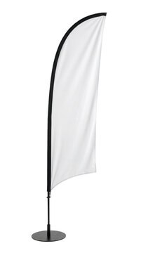 White blank feather flag mockup. Advertising bow flag banner for events. Isolated on transparent background, png