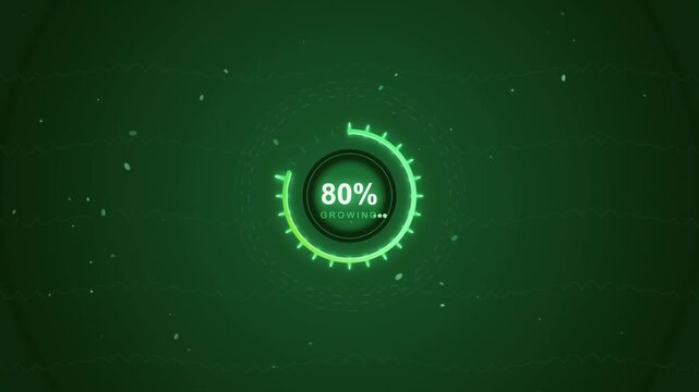 Loading screen, a green digital loading progress screen.