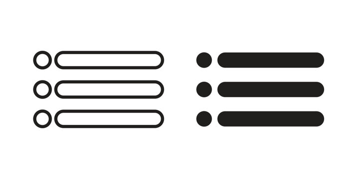 Bulleted list icon and symbol. Vector logo design element.