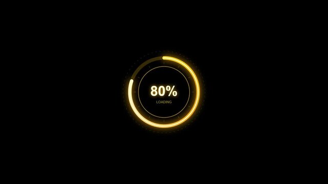 Loading circle animation, A loading animation on a black background.