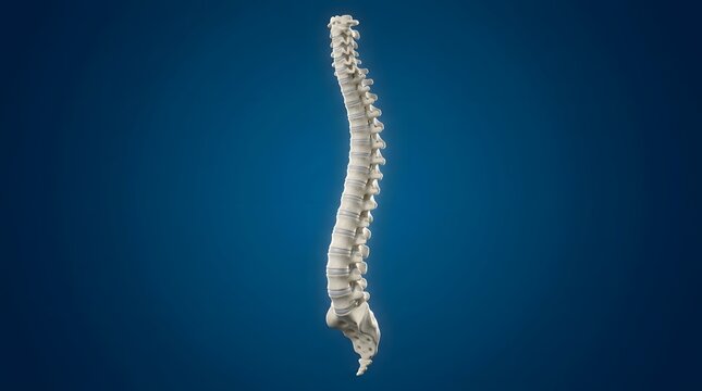 Human Spinal Column Side View 3D Medical Illustration