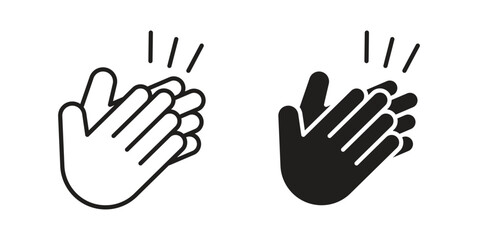 Obraz premium Clap icon and symbol. Vector logo design element.