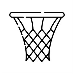 Simple basketball net icon in minimalist line art style isolated on white background © ahmad