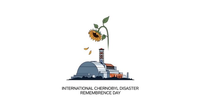 A commemorative illustration marking the international chernobyl disaster remembrance day event