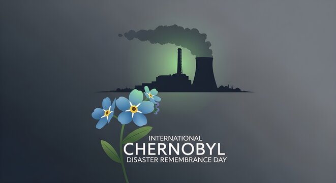 A commemorative illustration for the international chernobyl disaster remembrance day observation