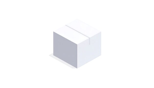 A three-dimensional illustration shows a minimalist, light grey carton against a crisp white background. It has shadow on the bottom right