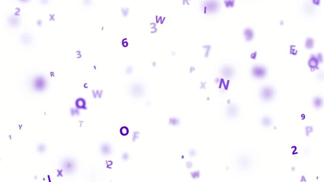 Abstract Alphabet and Numbers Flowing Motion Background