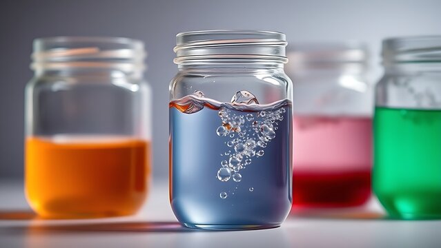 spinor. Time-lapse of colorful liquid in a glass jar with rising bubbles. bar promotions, beverage menus, designed for product packaging and bar promotions, used by marketing managers.