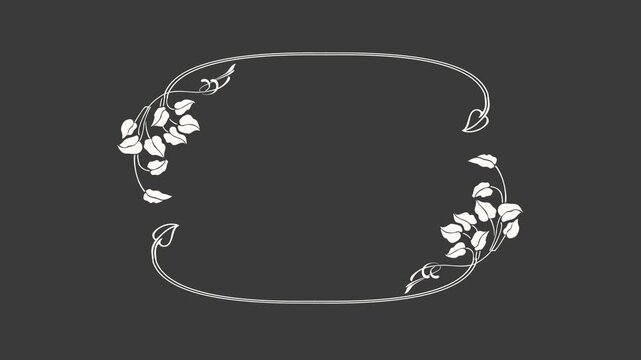 Art Nouveau Botanical Wedding Frame (Alpha Channel)