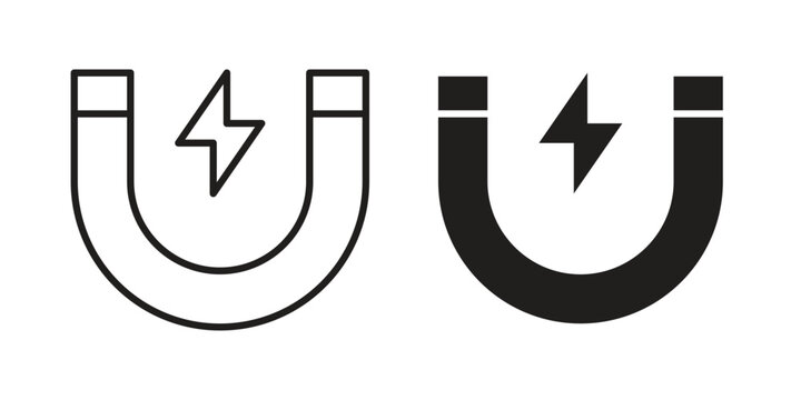 Magnet icon and symbol. Vector logo design element.