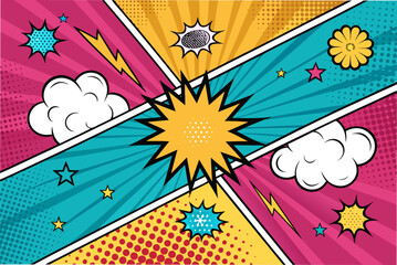 Pop Comic With Shapes Premium Digital Asset Great for Commercial Projects © takasan