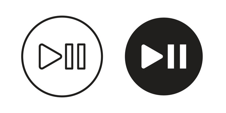Play pause icon and symbol. Vector logo design element.