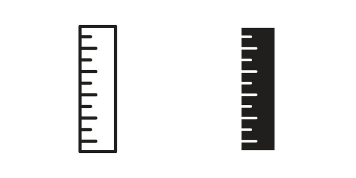 Ruler icon and symbol. Vector logo design element.