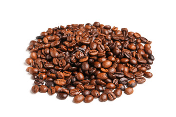 Fototapeta premium Heap of coffee beans isolated on white background