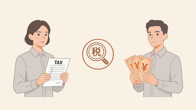 Tax document and money exchange