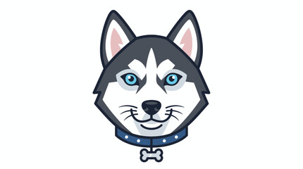 Cartoon husky dog head with a stern expression © Clip Artz