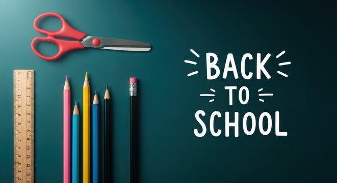 Back to school essentials on a chalkboard
