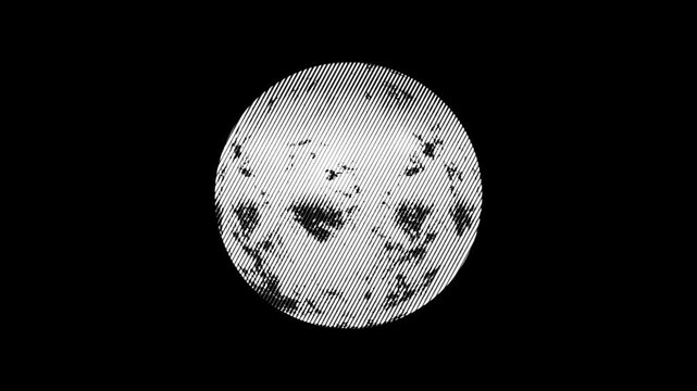 moon. spinning planet. rotating sphere on black background video