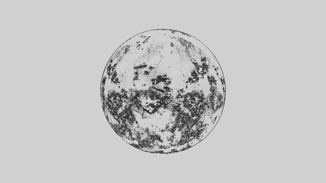 spinning planet. rotating sphere on black background video