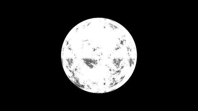 moon. spinning planet. rotating sphere on black background video