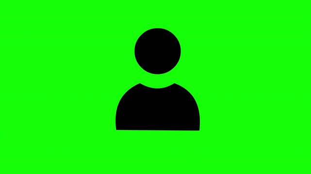 User Profile Icon Silhouette on Green Screen