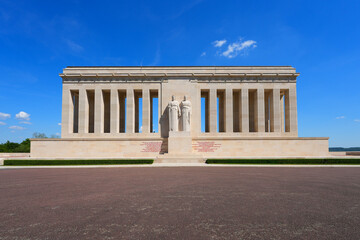 Fototapeta premium The monumental neoclassical Aisne-Marne American Monument on Hill 204 in Château-Thierry, Picardy, France