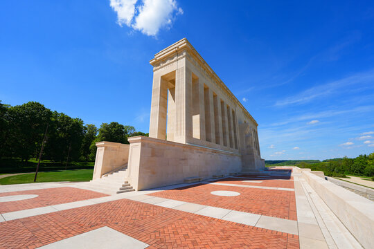 The monumental neoclassical Aisne-Marne American Monument on Hill 204 in Ch&acirc;teau-Thierry, Picardy, France
