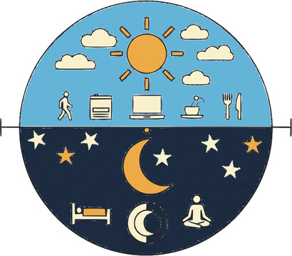 Circadian Rhythm Day Night Cycle Flat Infographic